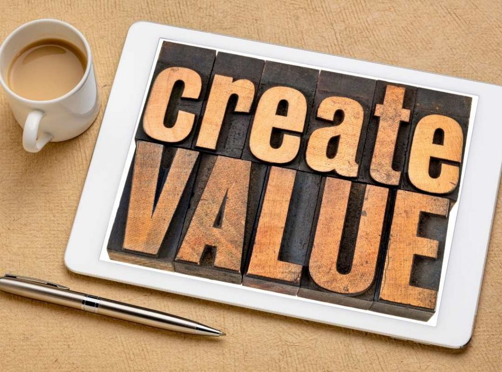 image: "create value" sign