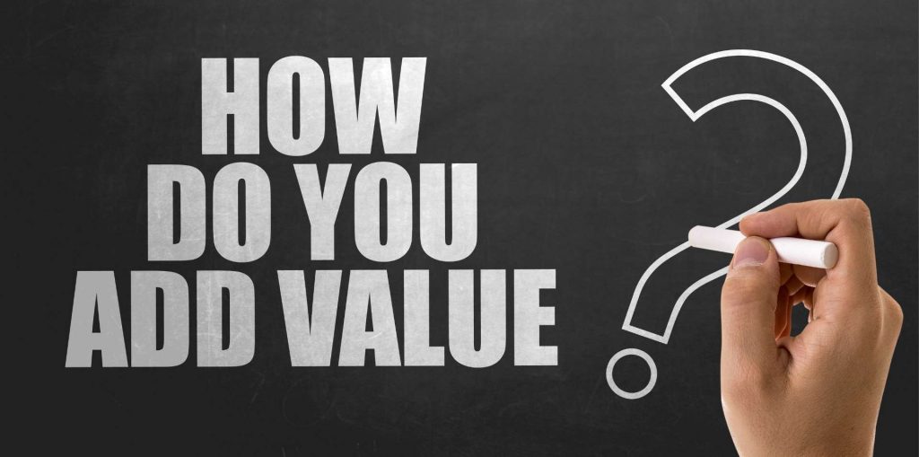 image: "do you add value" drawn on blackboard
