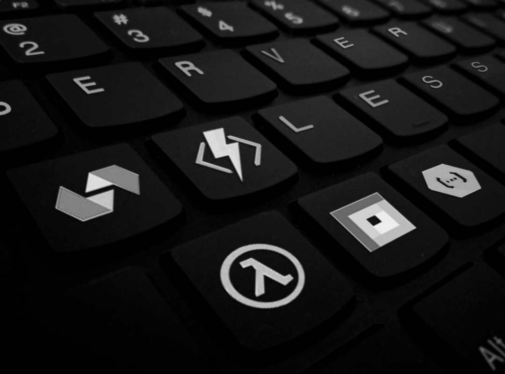 Image: keys on keyboard displaying platform features for eshop